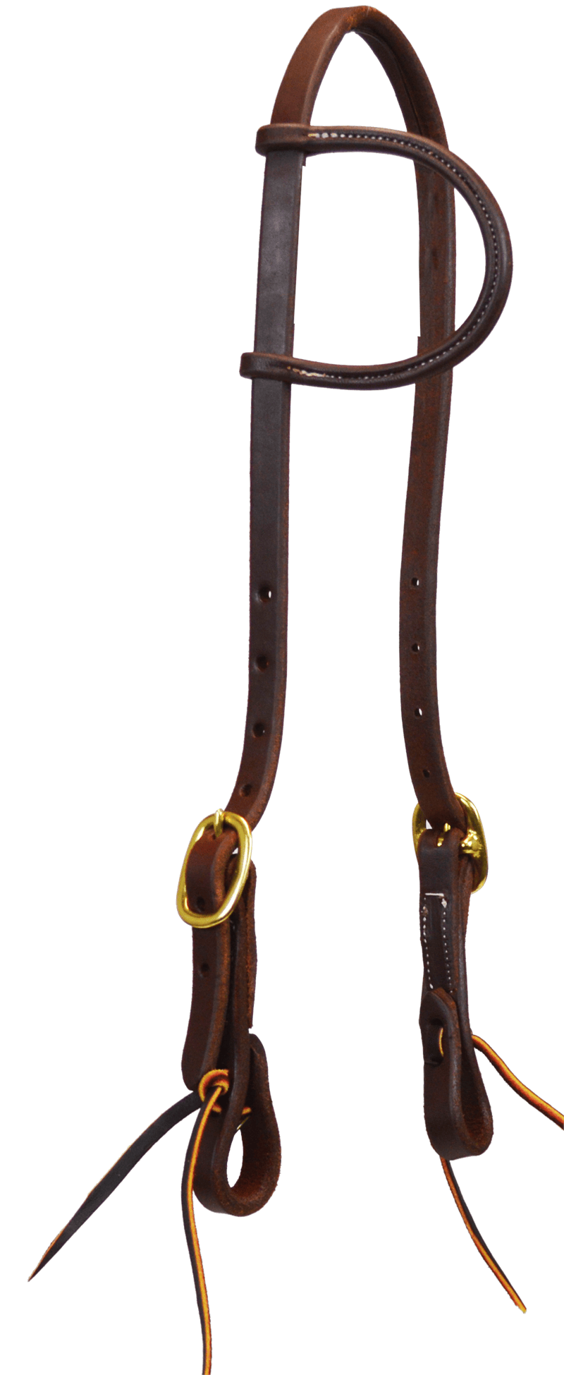 Oiled One Ear Headstall ~ Double Buckle - Henderson's Western Store