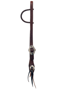 Oiled One Ear Headstall ~ Diamond Buckle - Henderson's Western Store