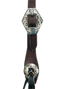 Oiled One Ear Headstall ~ Diamond Buckle - Henderson's Western Store