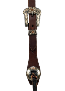 Oiled One Ear Headstall ~ Floral Buckle - Henderson's Western Store