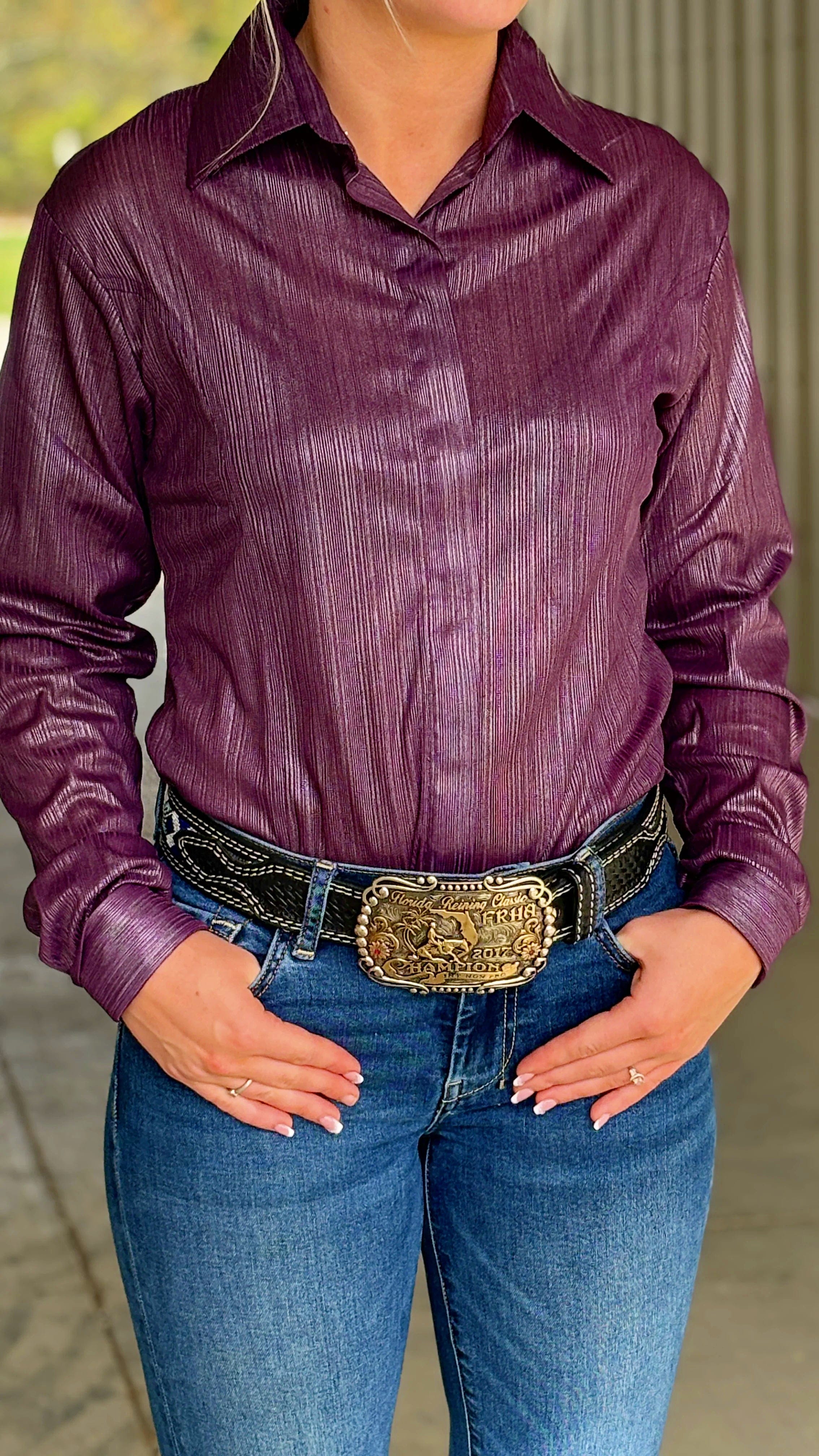 RHC Violet Concealed Zipper Show Shirt - Henderson's Western Store
