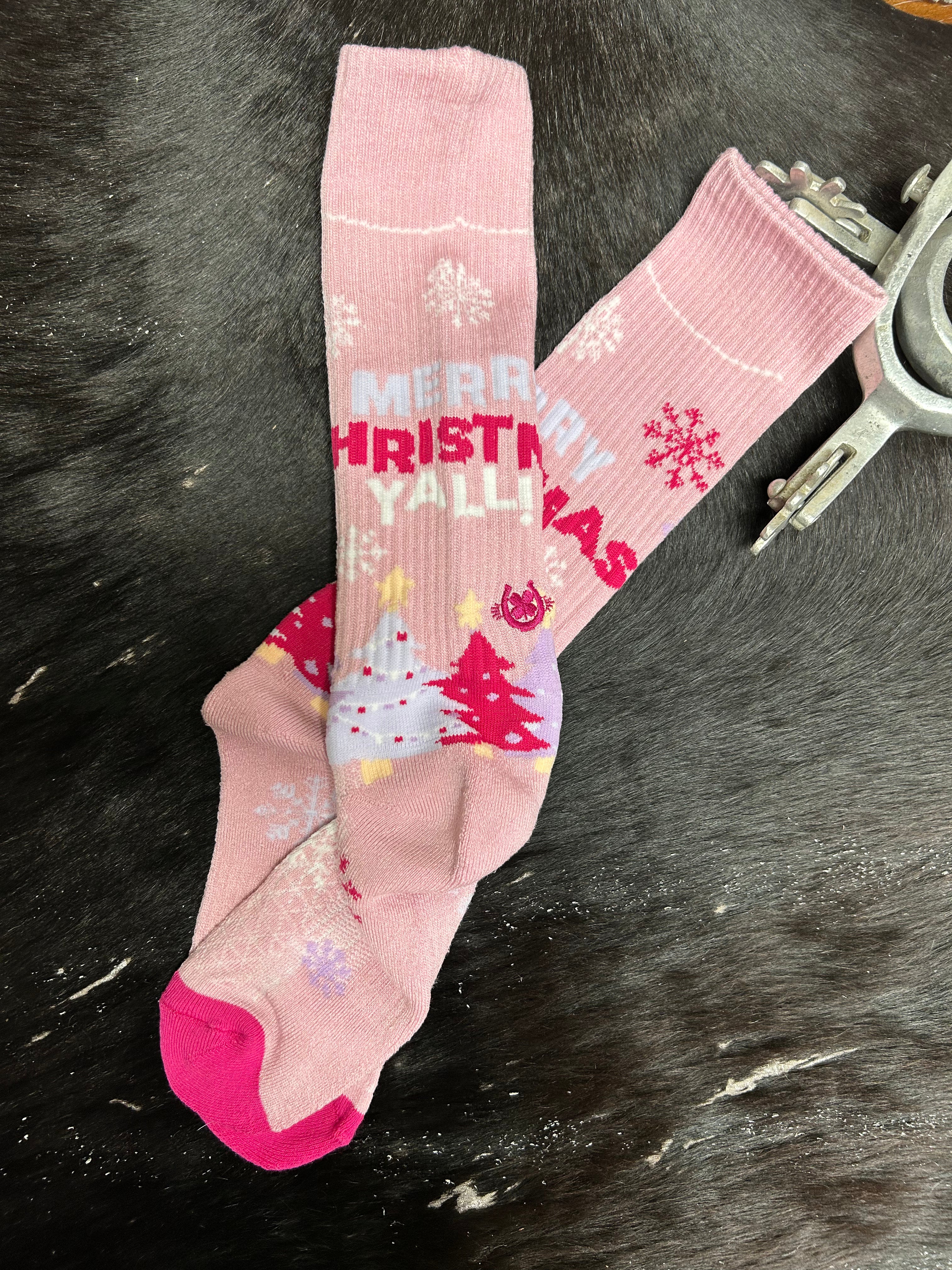 Lucky Chuck Socks ~ Merry Christmas Y'all - Henderson's Western Store