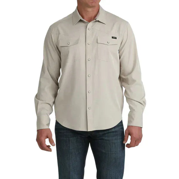 Men's Cinch Camp Shirt ~ Khaki - Henderson's Western Store