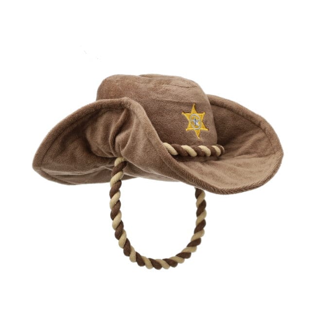 Western Plush Squeaky Dog Toy ~ Sheriff Hat - Henderson's Western Store