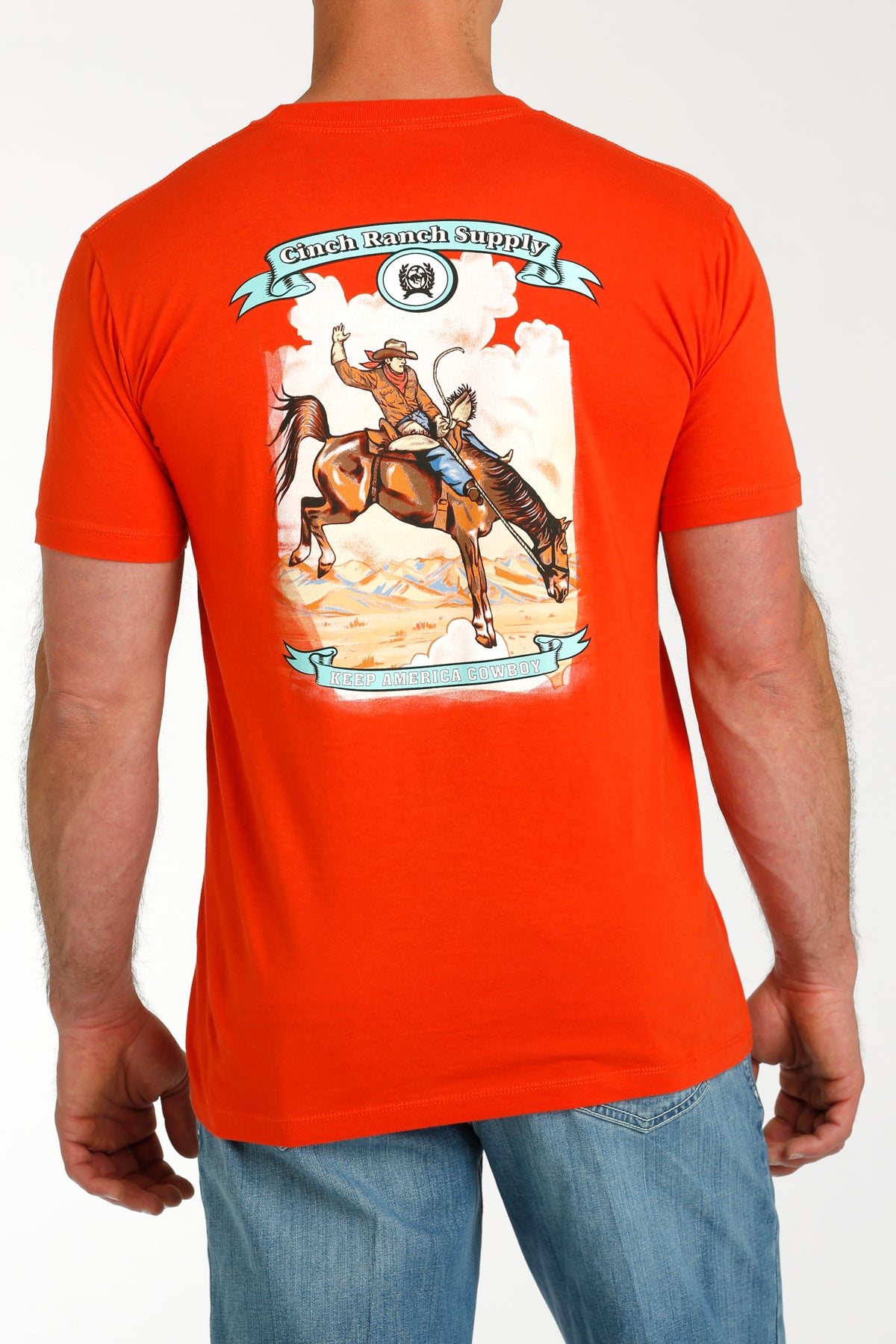 Cinch Keep America Cowboy Tee ~ Red - Henderson's Western Store