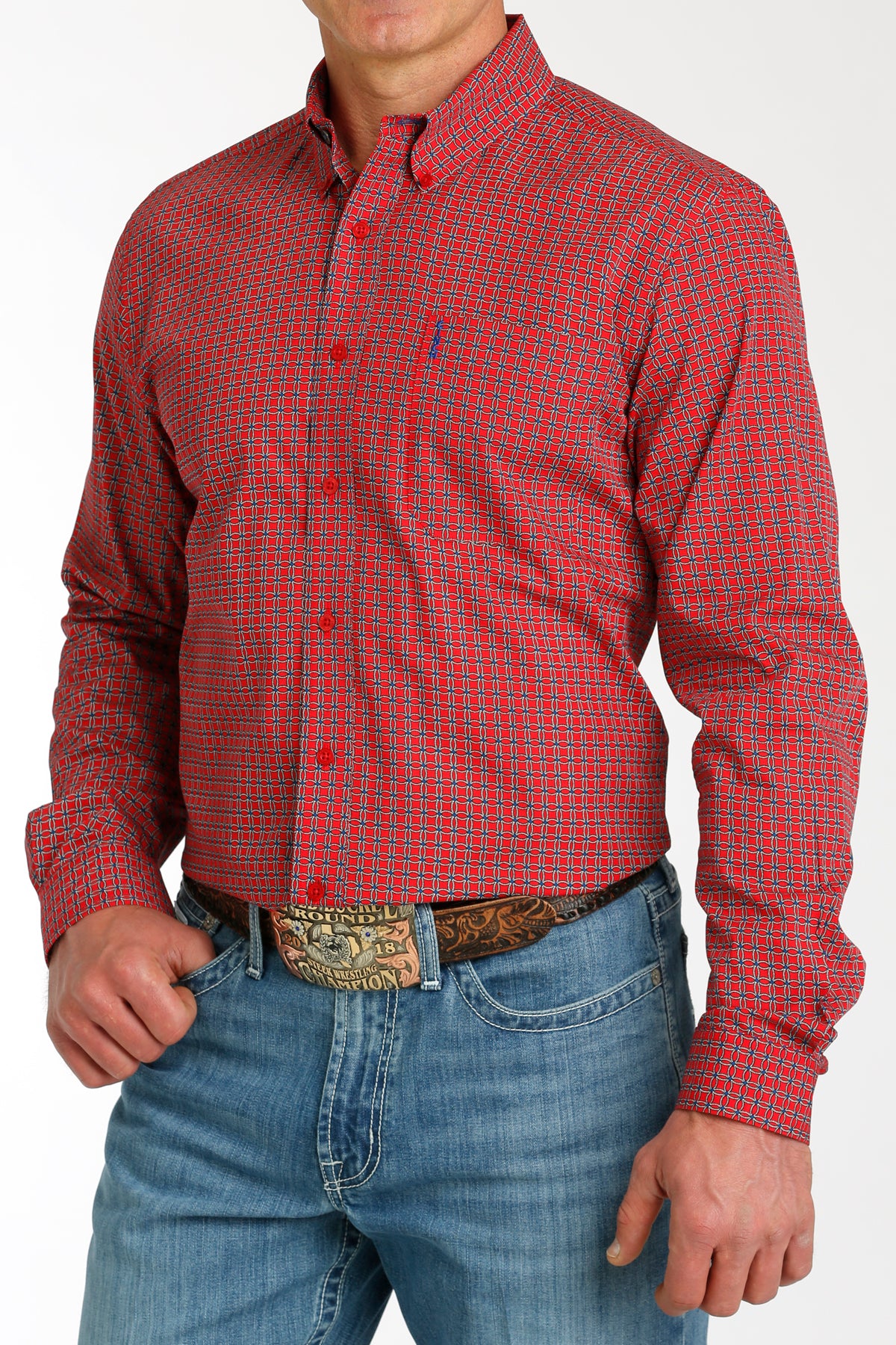 Cinch Modern Fit ~ Red W/Navy - Henderson's Western Store