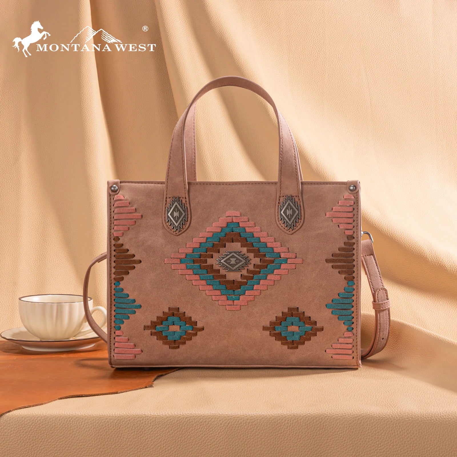 MW Aztec Collection Tote ~ Pink - Henderson's Western Store