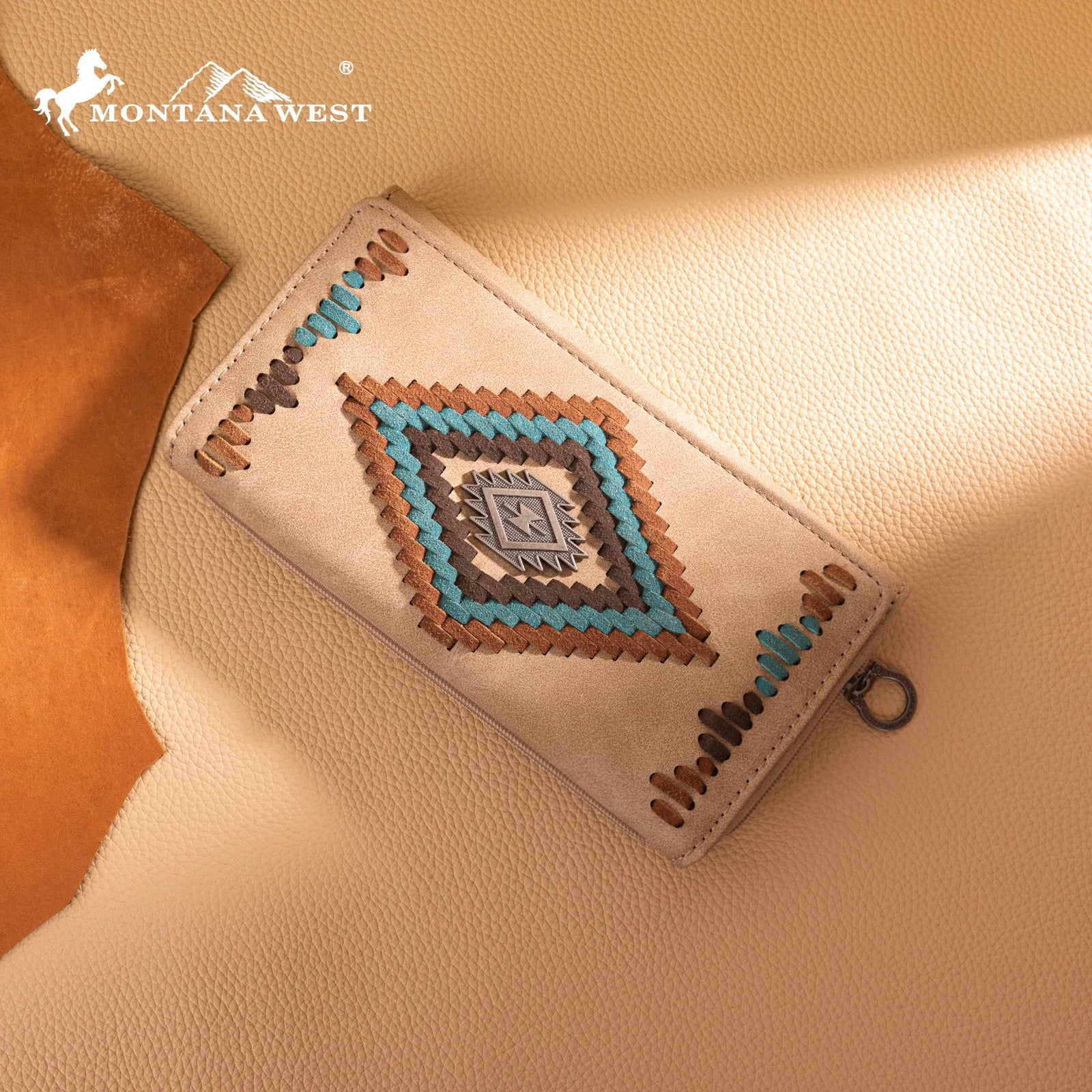 MW Aztec Collection Wallet ~ Tan - Henderson's Western Store