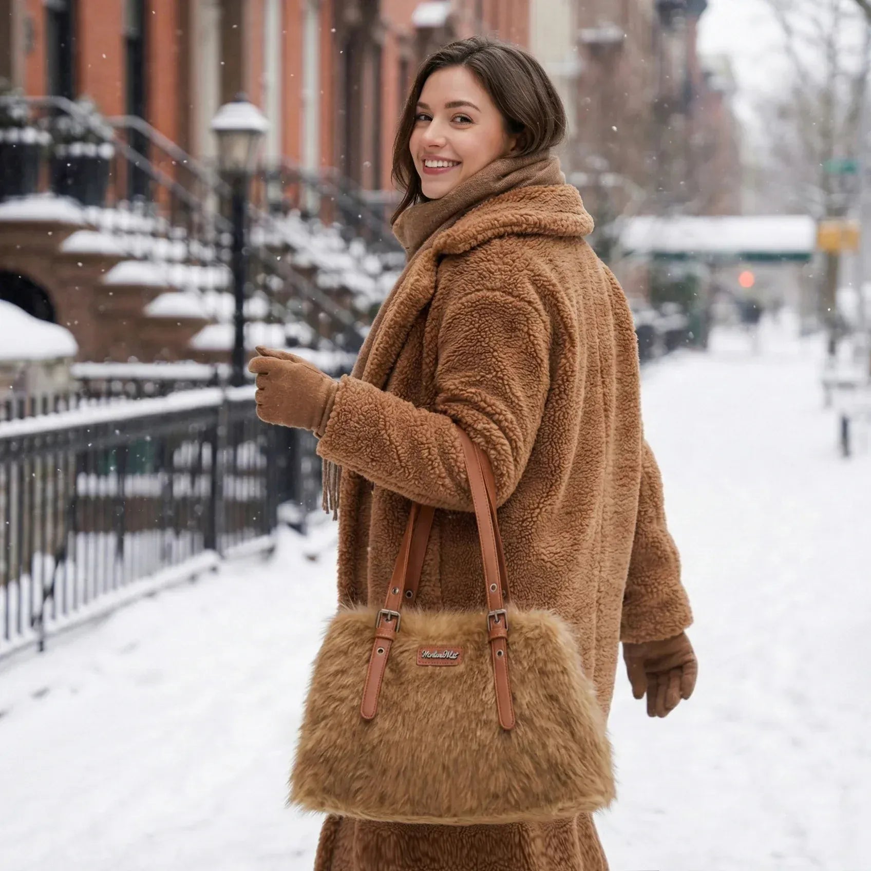 MW Plush Faux Fur Shoulder Bag/Crossbody Bag - Henderson's Western Store
