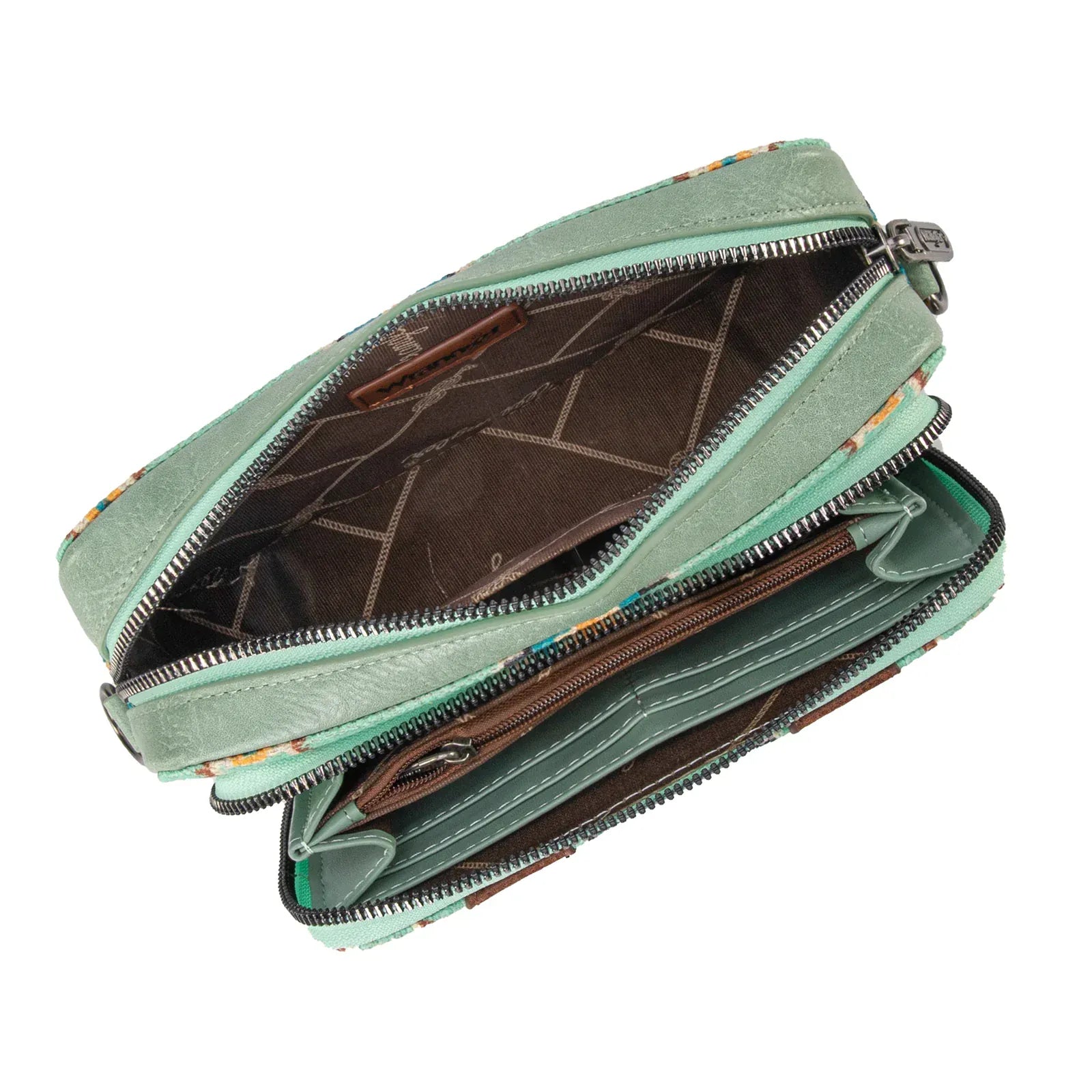 Wrangler Southwest Print Crossbody ~ Green - Henderson's Western Store