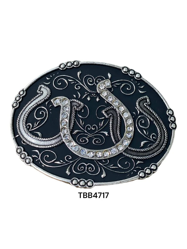 Western Edge Buckles ~ Triple Horseshoe - Henderson's Western Store