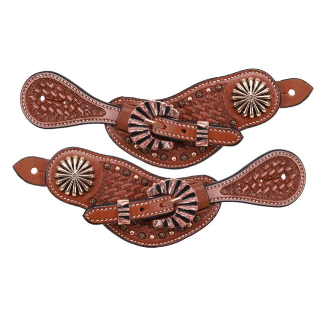 Leather Bronze Scallop Spur Strap - Henderson's Western Store