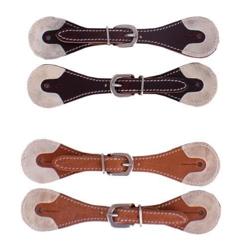 Leather Spur Straps W/Rawhide Overlay Ends ~ Youth - Henderson's Western Store