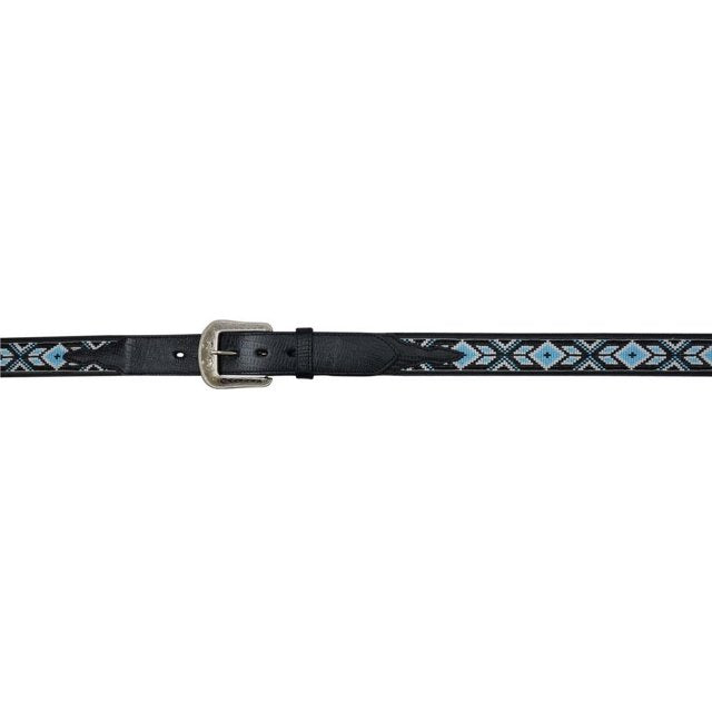Black Southwest Beaded Inlay Belt - Henderson's Western Store