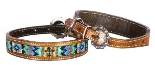 Beaded Inlay Dog Collar ~ Cross - Henderson's Western Store