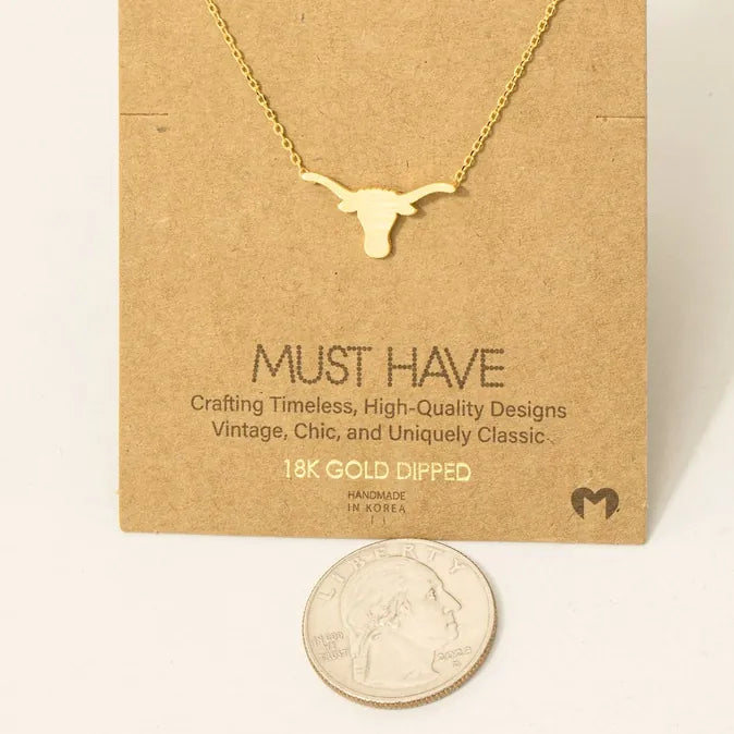 Dainty Bull Head Necklace - Henderson's Western Store