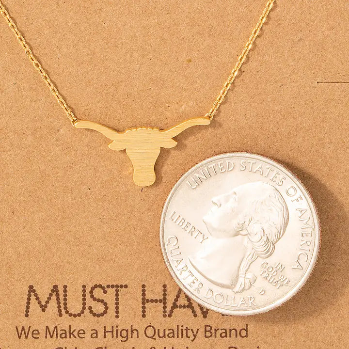 Dainty Bull Head Pendant Necklace - Henderson's Western Store