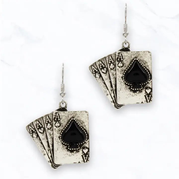 Western Playing Card Earrings - Henderson's Western Store