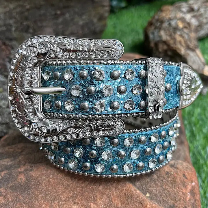Shimmery Belt ~ Blue - Henderson's Western Store