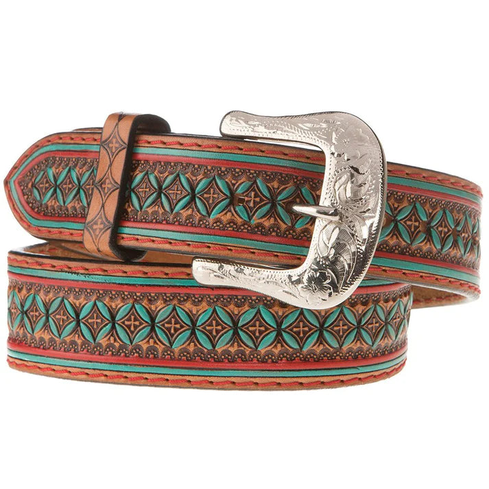 Snowflake Tooled Belt - Henderson's Western Store
