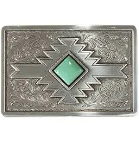 Turquoise Aztec Belt Buckle - Henderson's Western Store