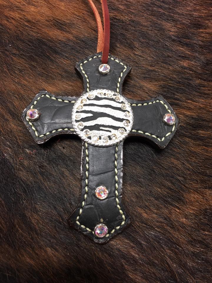 Print Saddle Cross Accessories Alamo Black Gator