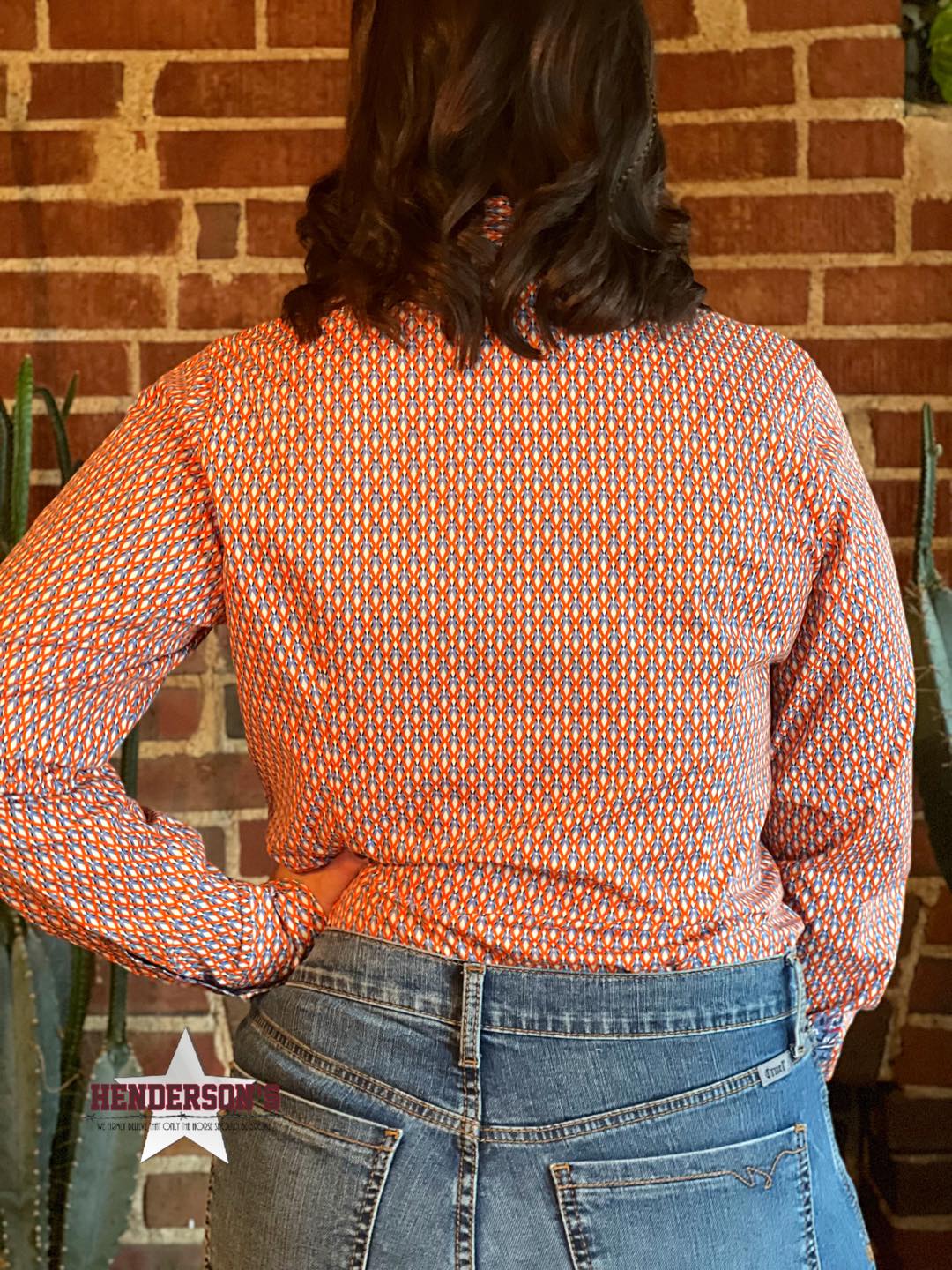 Ladies Cinch ~ Orange Geo Print - Henderson's Western Store