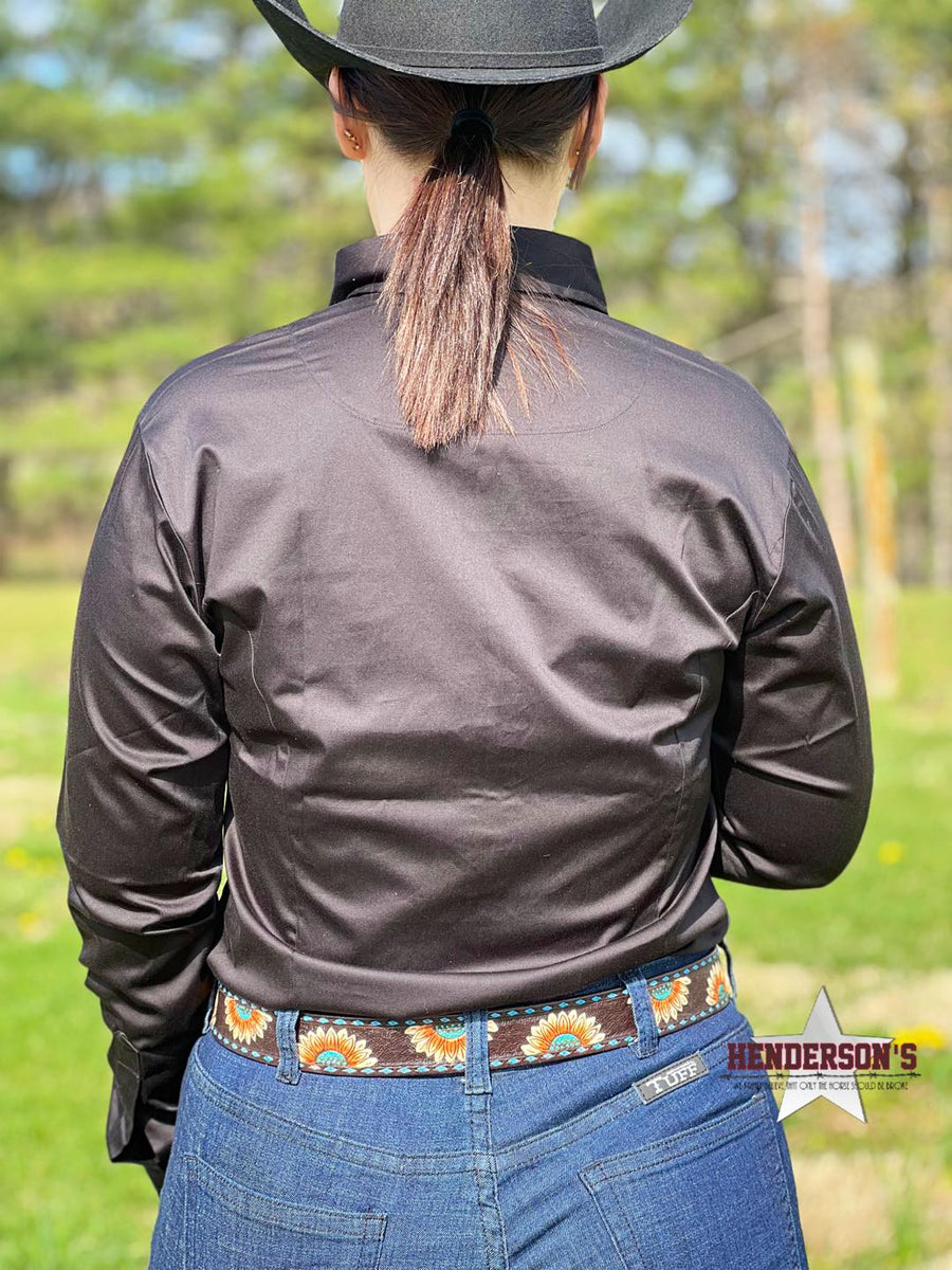 RHC Sateen Concealed Zipper Show Shirt - Black