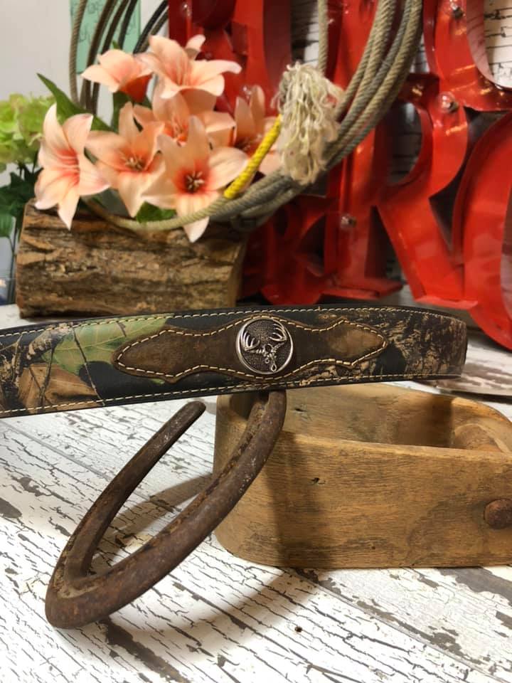 Mossy Oak Deer Skull Belt Men's Accessories M & F WESTERN
