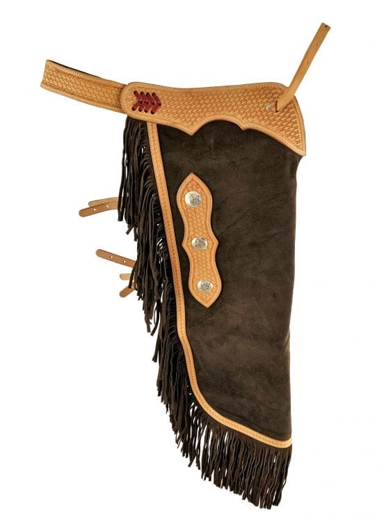 Chocolate Suede Chink W/Basket Tooling - Henderson's Western Store