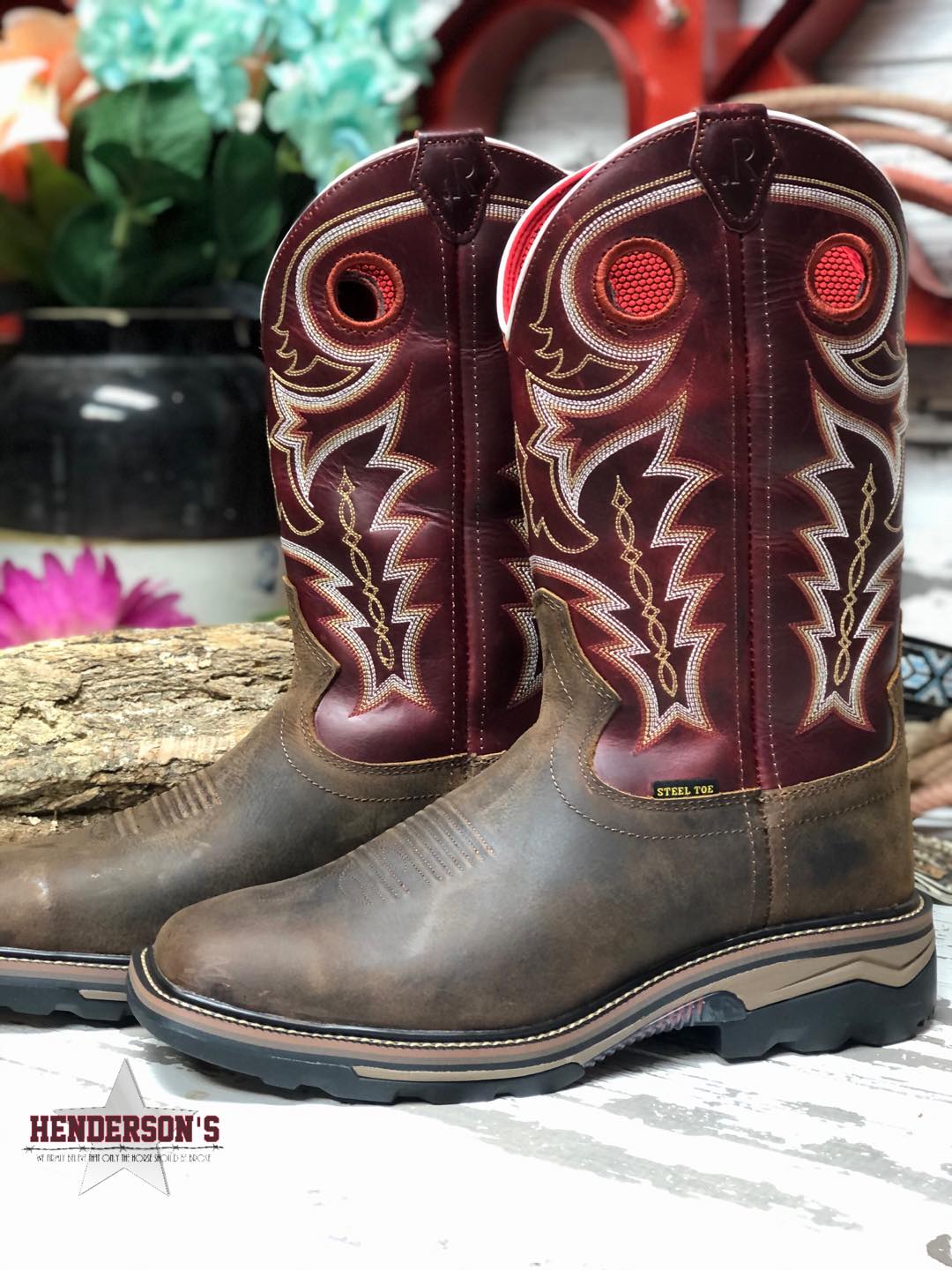 Adobe Brown Buffalo Work Boots Men's Boots R. Watson