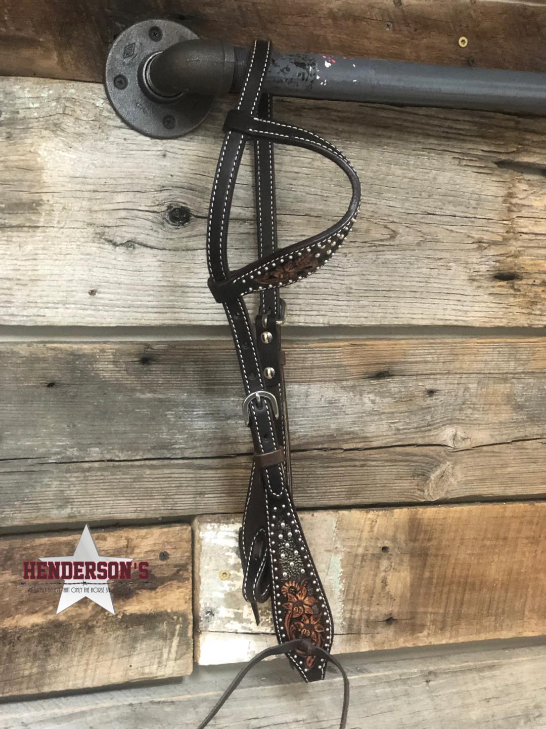 Dark Arizona Flower ~ One Ear headstall reinsman