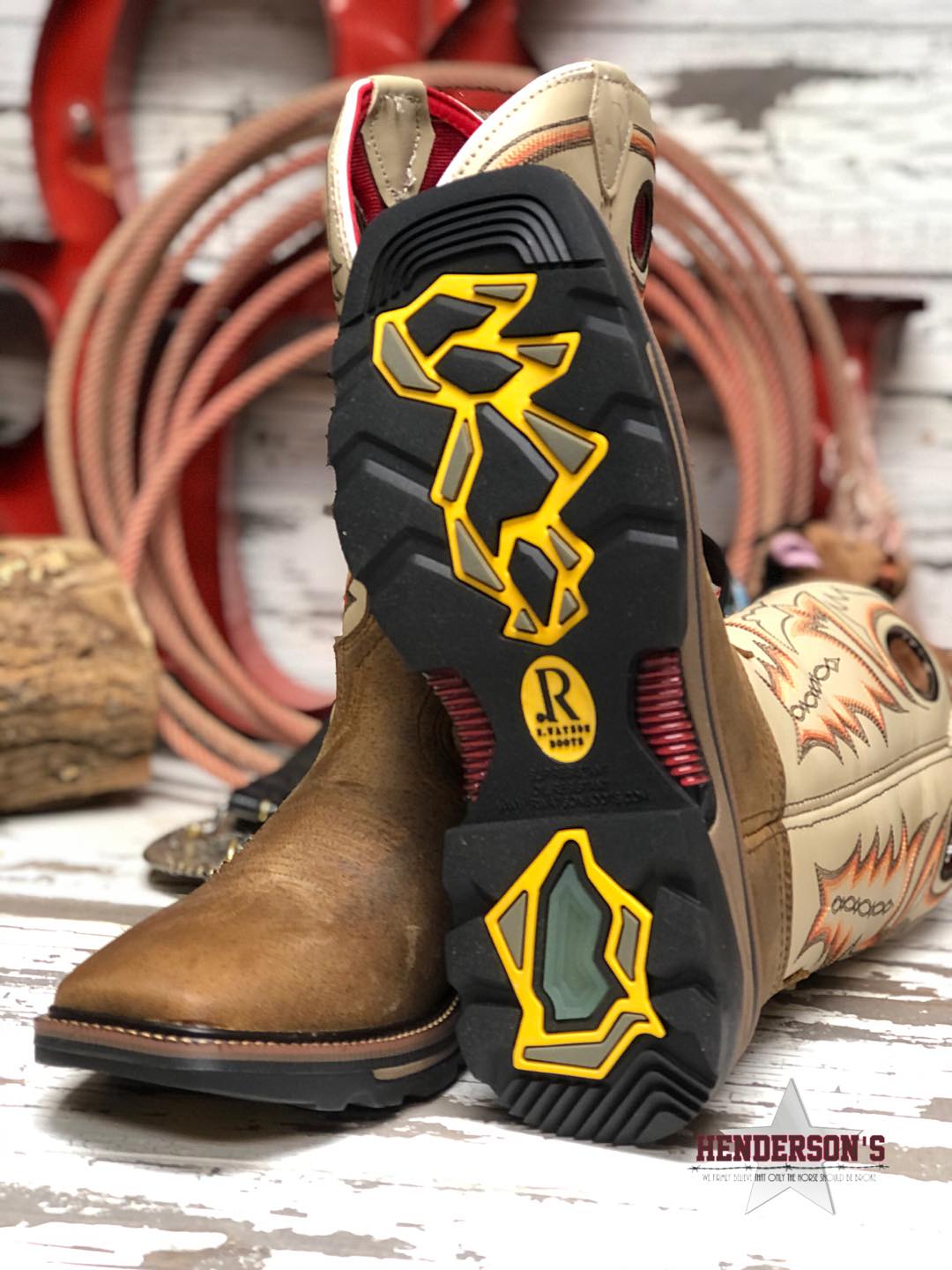 Chestnut Distressed Buffalo Work Boots Men's Boots R. Watson