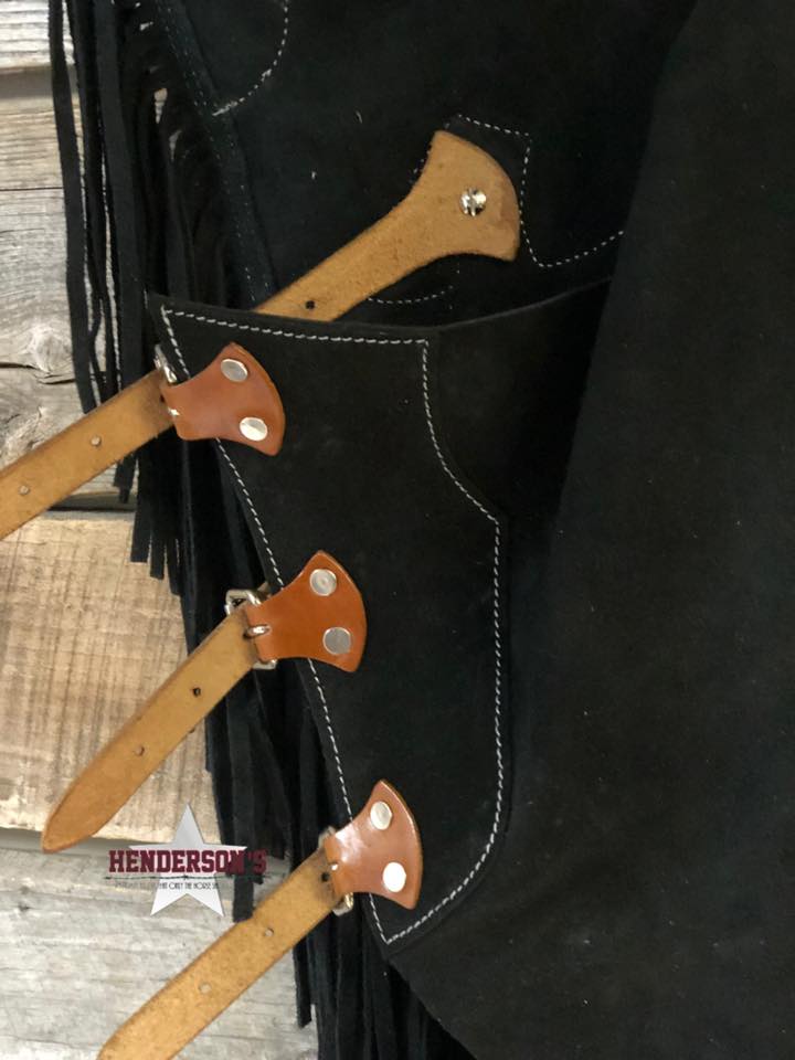 Black Suede Chinks W/Cross Chaps shiloh