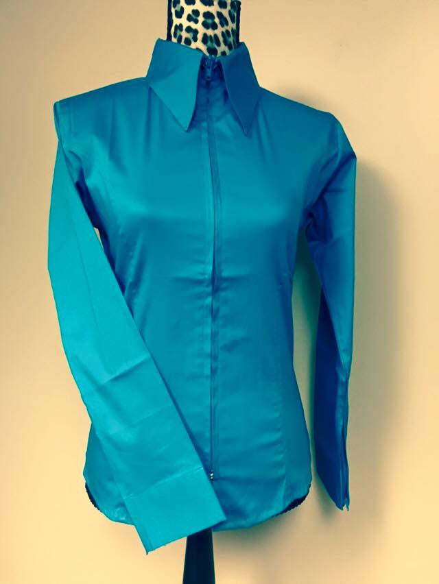 Youth Classic Fitted Show Shirt Children's Show Wear Royal Highness Small Turquoise