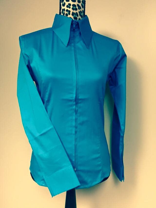 Youth Classic Fitted Show Shirt Children's Show Wear Royal Highness Small Turquoise