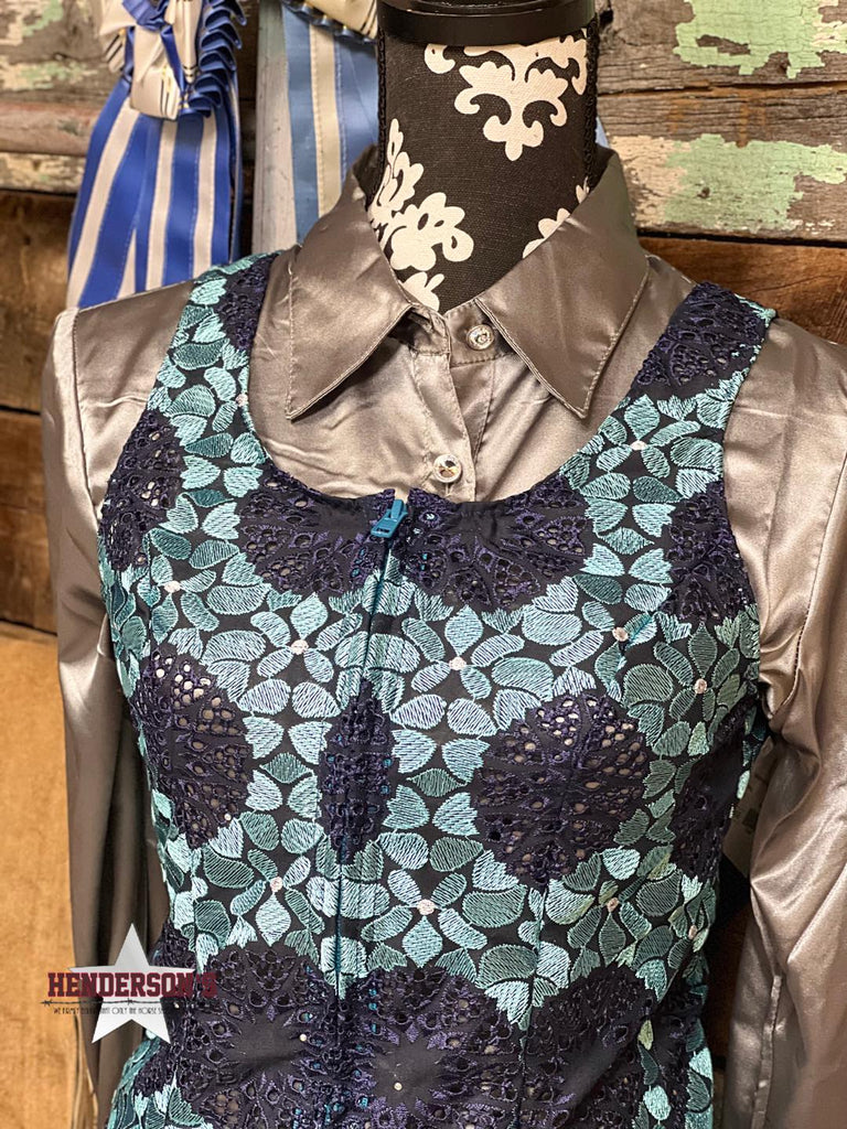 Navy Lilly Pad Show Vest - Henderson's Western Store