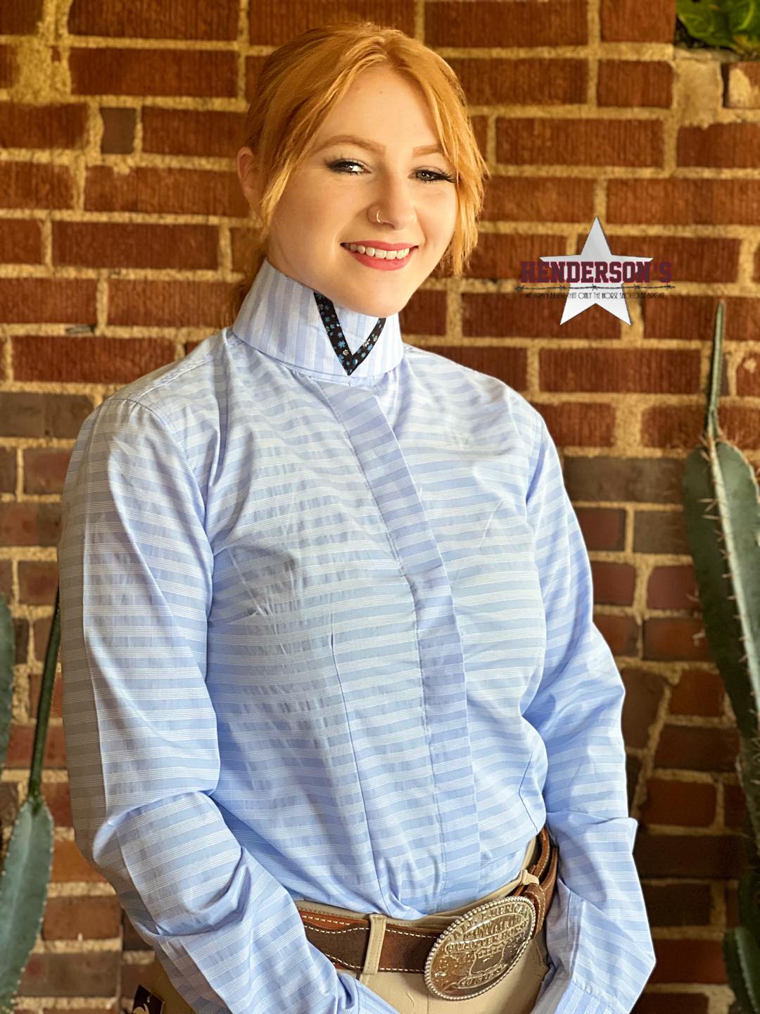 RHC Ladies Hunt Shirt ~ Light Blue - Henderson's Western Store