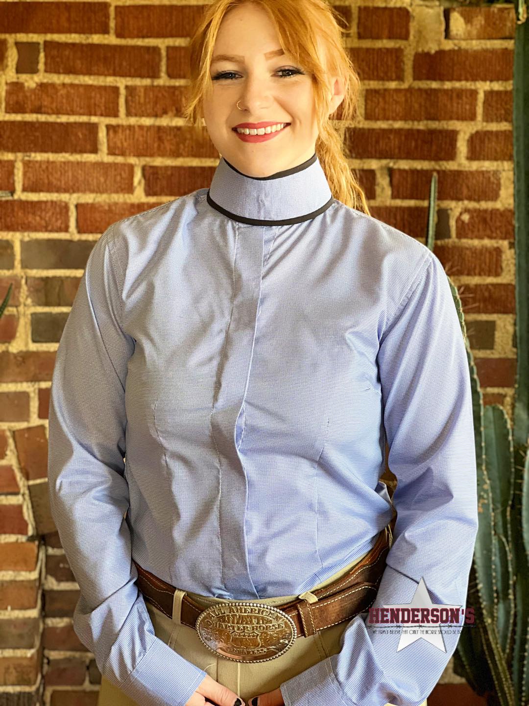 RHC Ladies Hunt Shirt ~ Navy - Henderson's Western Store