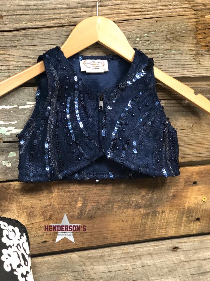 Navy Waves "Mini" Bolero Vest Cowgirl Junk Co.
