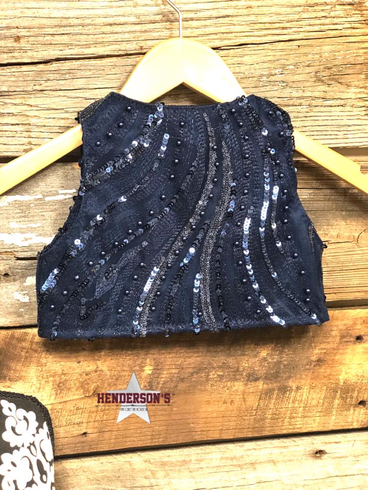 Navy Waves "Mini" Bolero Vest Cowgirl Junk Co.