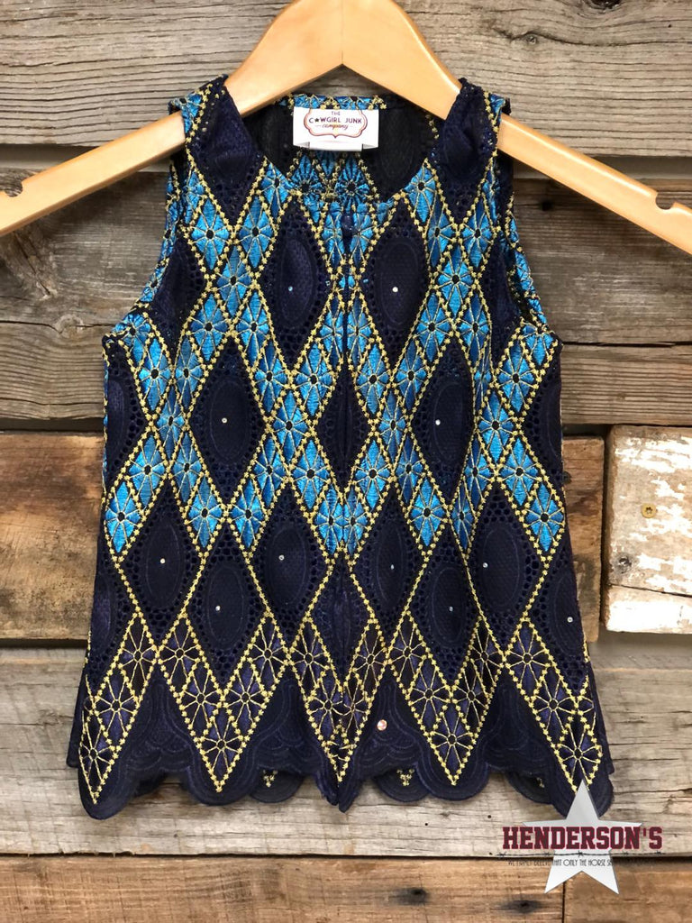 Navy Triangles "Mini"  Youth Show Vest Vest Cowgirl Junk Co.   