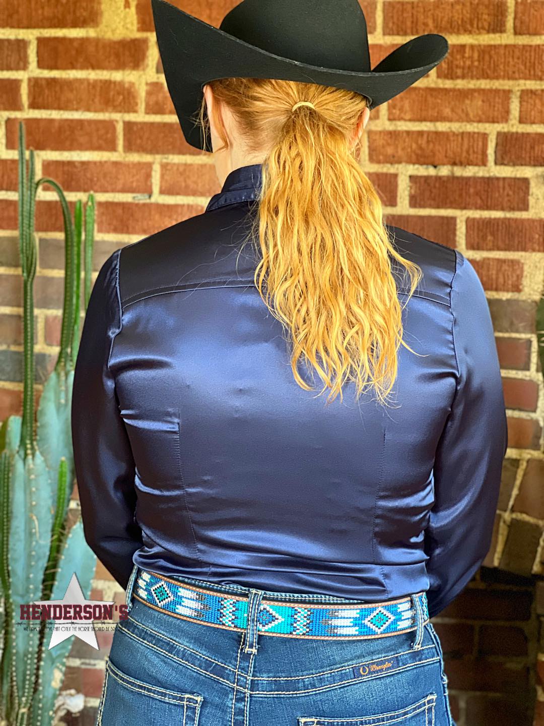 Silk Winning Show Shirt ~ Navy Show Shirt Henderson's Western Store