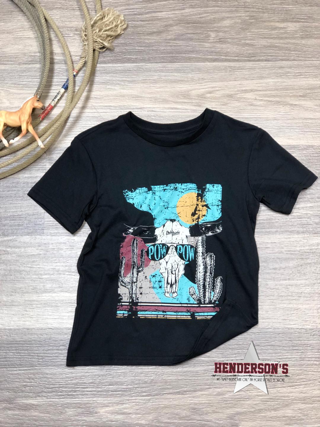 Boy's Dale Brisby Tee ~ Steerhead Pow Pow - Henderson's Western Store