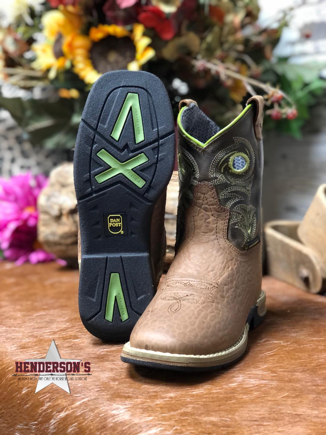 Storms Eye Jr Work Boots by Dan Post ~ Lime Children's Boots Dan Post