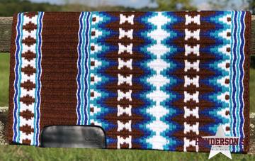 Chocolate and blues are stunning in this western show pad. 