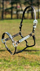 Dark Leather Show Halter ~ Stars & Diamonds - Henderson's Western Store