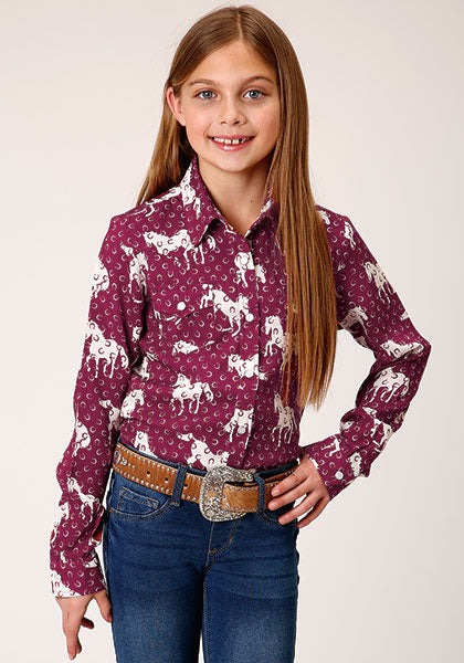 Girl's Retro Rodeo Printed Rayon by Roper - Henderson's Western Store