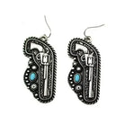 Western Pistol Dangle Earring - Henderson's Western Store