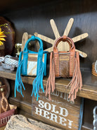 Wrangler Cowhide Mini Fringe Tote / Keychain Bag - Henderson's Western Store